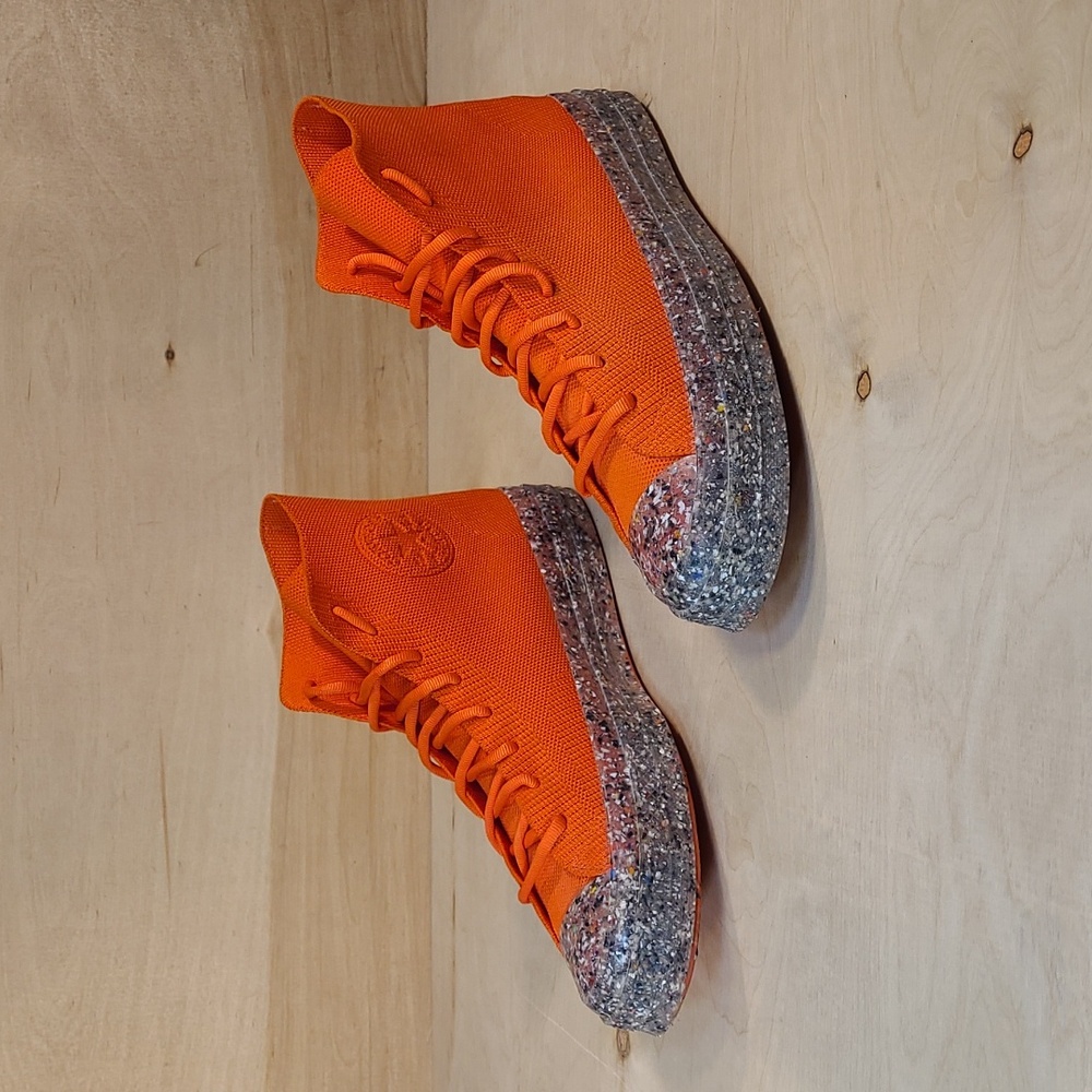 Converse Renew Chuck 70 Knit High In The 'Bright Poppy' Orange Colorway Shoes - Picture 4 of 10